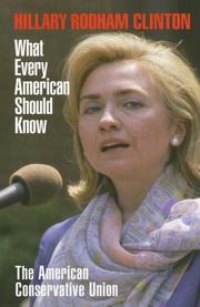Cover of Hillary Rodham Clinton by American Conservative Union