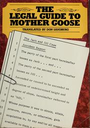 Front cover of The legal guide to Mother Goose by Don Sandburg