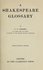 Cover of A Shakespeare glossary by Charles Talbut Onions