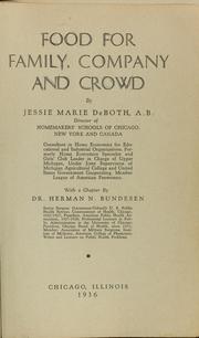 Front cover of Food for family, company and crowd by Jessie Marie DeBoth