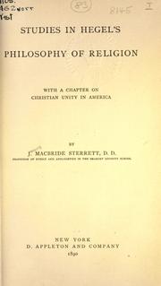 Cover of Studies in Hegel's Philosophy of religion by James Macbride Sterrett