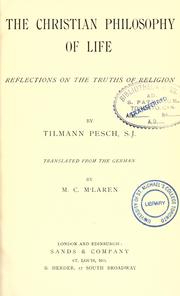 Front cover of Christliche Lebensphilosophie by Tilmann Pesch