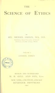 Front cover of The science of ethics by Cronin, Michael