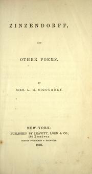 Cover of Zinzendorff by Lydia H. Sigourney