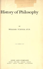 Front cover of History of philosophy by Turner, William