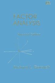 Cover of Factor analysis by Richard L. Gorsuch