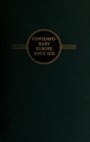 Cover of Contemporary Europe since 1870 by Carlton Joseph Huntley Hayes