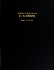 Front cover of Reconstruction of thin lens Beta ray spectrometer by Robert C. Armstead