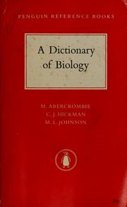 Front cover of A dictionary of biology by M. Abercrombie