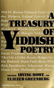 Front cover of A treasury of Yiddish poetry by Irving Howe