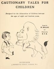 Front cover of Cautionary Tales for Children by Hilaire Belloc
