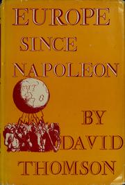 Cover of Europe since Napoleon by David Thomson