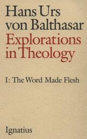 Front cover of Explorations in Theology by Hans Urs von Balthasar