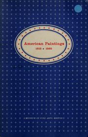 Front cover of American paintings, 1815-1865 by Museum of Fine Arts, Boston.