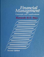 Front cover of Financial management by Ramesh K. S. Rao