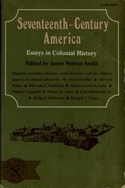 Front cover of Seventeenth-century America by James Morton Smith