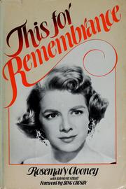 Cover of This for remembrance by Rosemary Clooney