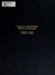 Front cover of Normal to superconducting transition times for thin films of tin and indium by George L. Bower