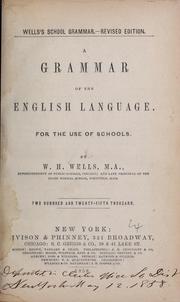 Cover of Wells's school grammar by William Harvey Wells