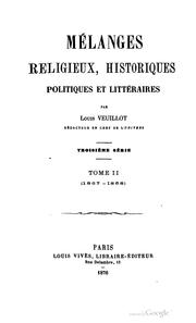 Cover of Mélanges religieux, historiques, politiques et litteraires by Veuillot, Louis