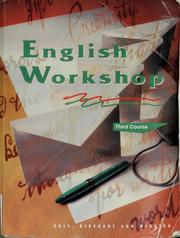 Cover of English workshop by Holt Rinehart and Winston
