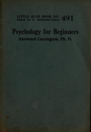 Front cover of Psychology for beginners by Hereward Carrington
