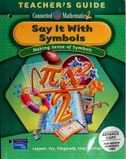 Cover of Say It With Symbols ; Teacher's Edition (Connected Mathematics) by Fey, Fitzgerald, Friel & Phillips Lappan - conflated