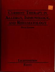 Front cover of Current therapy in allergy, immunology, and rheumatology by Lawrence M. Lichtenstein