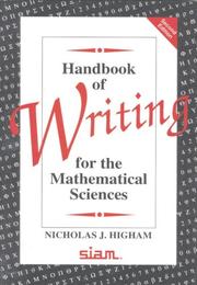 Front cover of Handbook of writing for the mathematical sciences by Nicholas J. Higham