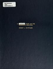 Front cover of A kinetic study of the Kharash reaction by Robert L. Whittaker
