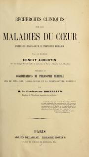 Front cover of Recherches cliniques sur les maladies du coeur by Ernest Auburtin