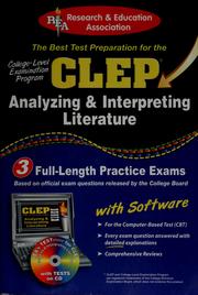 Cover of The best test preparation for the CLEP, analyzing & interpreting literature by Research and Education Association Editors