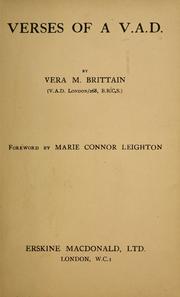 Front cover of Verses of a V.A.D by Vera Brittain