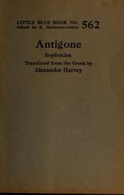 Front cover of Antigone by Sophocles