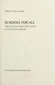 Cover of Schools for all by William Preston Vaughn