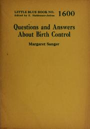 Cover of Questions and answers about birth control by Margaret Sanger