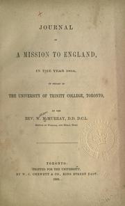 Front cover of Journal of a mission to England, in the year 1864 by McMurray, William