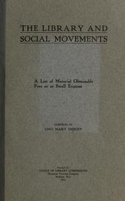 Front cover of The library and social movements by Ono Mary Imhoff