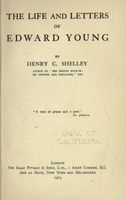 Cover of The life and letters of Edward Young by Henry C. Shelley