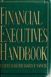 Front cover of Financial executive's handbook by Richard F. Vancil