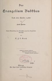 Front cover of Das evangelium Buddhas nach alten quellen erzählt von Paul Carus by Paul Carus