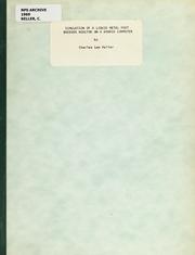 Front cover of Simulation of a liquid metal fast breeder reactor on a hybrid computer by Charles Lee Keller