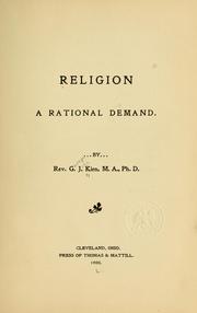 Front cover of Religion a rational demand by George John Kirn