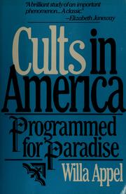 Front cover of Cults in America by Willa Appel