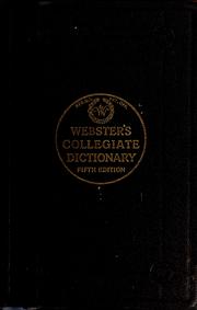 Cover of Webster's collegiate dictionary by Noah Webster