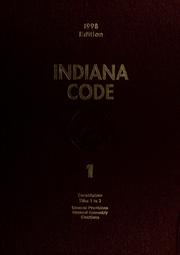 Cover of Indiana code by Indiana.