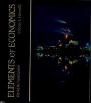 Front cover of Elements of economics by David W. Rasmussen