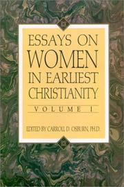 Front cover of Essays on women in earliest Christianity by Carroll D. Osburn