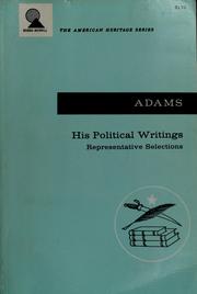Front cover of The political writings of John Adams by John Adams