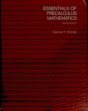 Cover of Essentials of precalculus mathematics by Dennis T. Christy